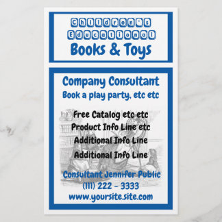 Folheto comercial de produtos para crianças