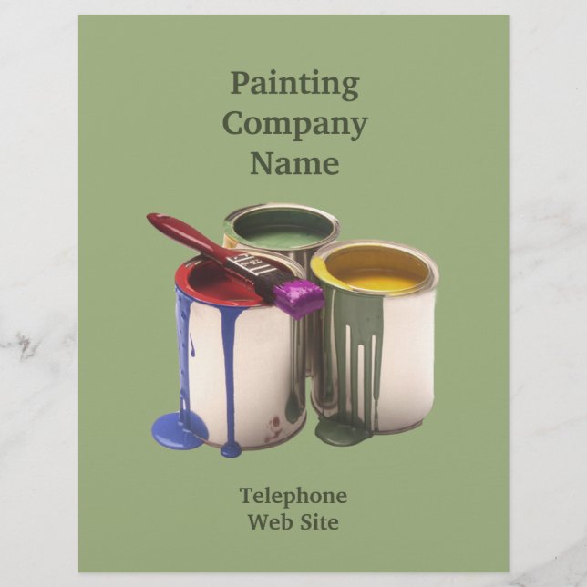Folheto comercial do contratante de pintura (Frente)