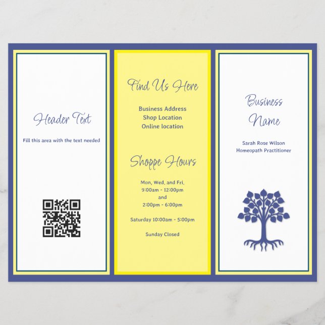 Folheto comercial triplo sobre QR de fotos (Frente)