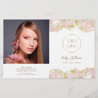 Folheto cor-de-rosa com design