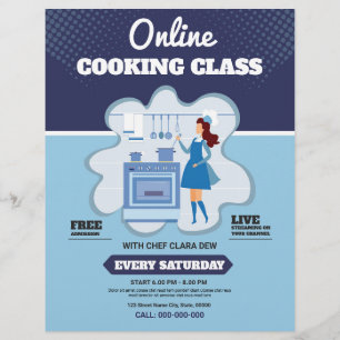 Folheto da Classe de Cozinhar on-line