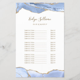 Folheto da lista de preços do agato de Cornflower