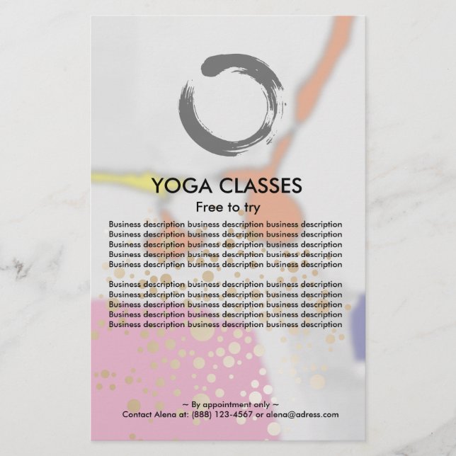 Folheto das classes Yoga (Frente)