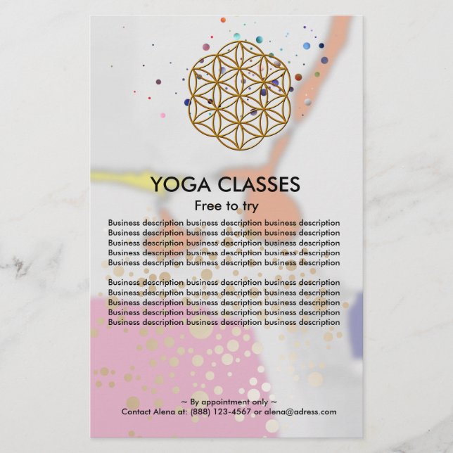 Folheto das classes Yoga (Frente)