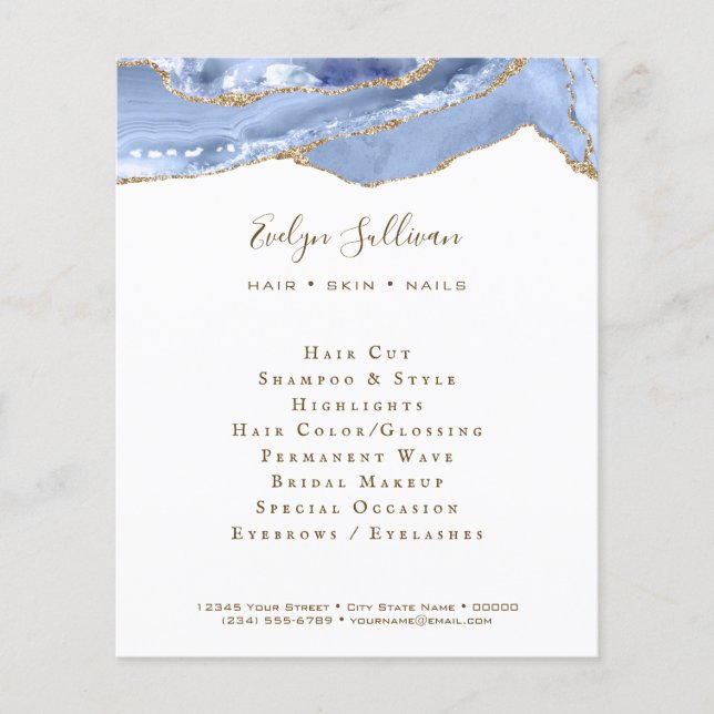 Folheto de agata azul de Cornflower (Frente)