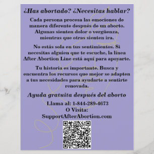 Folheto de Ajuda à Gravidez/ Cuidados Pós-Aborto e