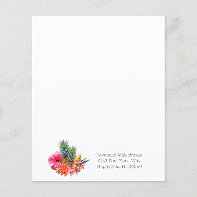 Folheto de Amacieiras de Coleção Havaiana (Frente)