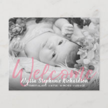 Folheto de Anúncio de Boas-Vindas Rosa B&W do Orça