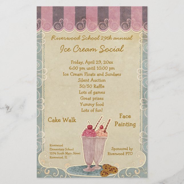 Folheto de Anúncio Social do sorvete (Frente)