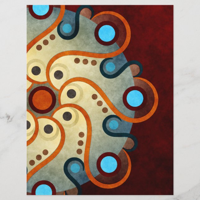 Folheto de Arte do Vetor Abstrato Floral Azul (Frente)