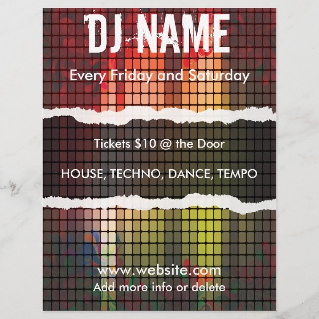 Folheto de Bares de Equalizador de Música (Frente)