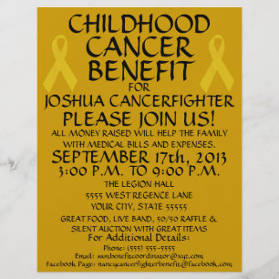 Folheto de Benefícios para o Cancer de Infância