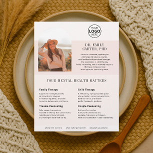 Folheto de Blush do Logotipo da Terapia Psicológic