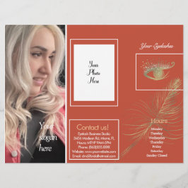 Folheto de Brochura de Sessão de Serviços de Cílio