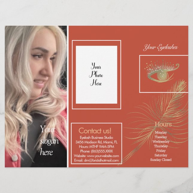 Folheto de Brochura de Sessão de Serviços de Cílio (Verso)