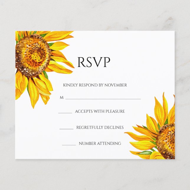 Folheto de Cartão RSVP de Casamento Floral (Frente)