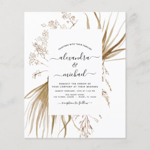 Folheto de Casamento Boho Bohemian Grass Grass