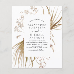 Folheto de Casamento Boho Bohemian Grass Grass