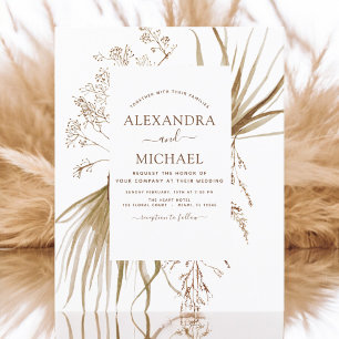 Folheto de Casamento Boho Bohemian Grass Grass