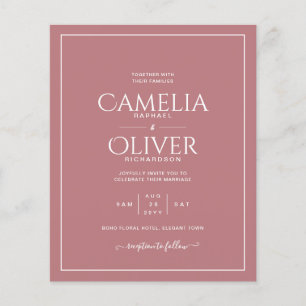 Folheto de Casamento de Rosa MONOCHROME - RUA DO O
