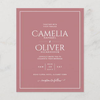 Folheto de Casamento de Rosa MONOCHROME - RUA DO O