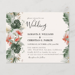 Folheto de Casamento Tropical Palm Greenerescente 