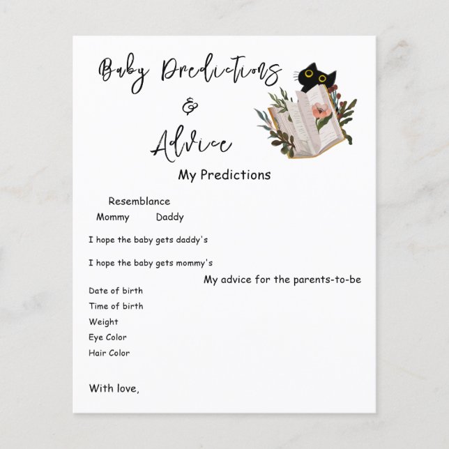 Folheto de Chá de fraldas de Gato Preto e Livro (Frente)