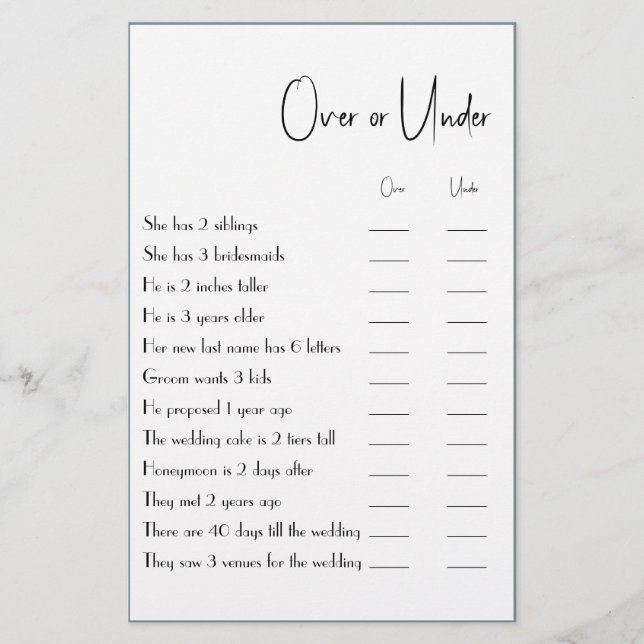 Folheto de Chá sobre ou abaixo do Casal (Frente)