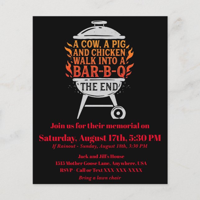 Folheto de CHURRASCO Engraçado (Frente)