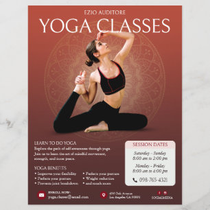 Folheto de Classes de Instrutor Yoga
