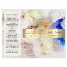 Folheto de coloração aquosa e folha de ouro