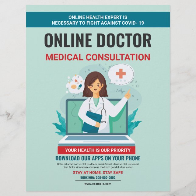 Folheto de Consulta Médica Online (Frente)
