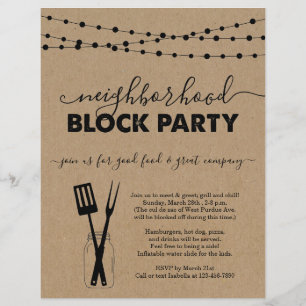 Folheto de Convite de festas do Bloco de Vizinhan