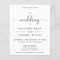 Folheto de Convite para Casamento de Orçamento