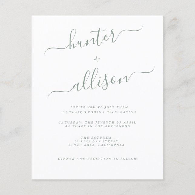 Folheto de Convite para Casamento de Orçamento (Frente)