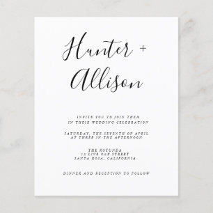 Folheto de Convite para Casamento de Orçamento