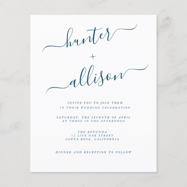 Folheto de Convite para Casamento de Orçamento (Frente)