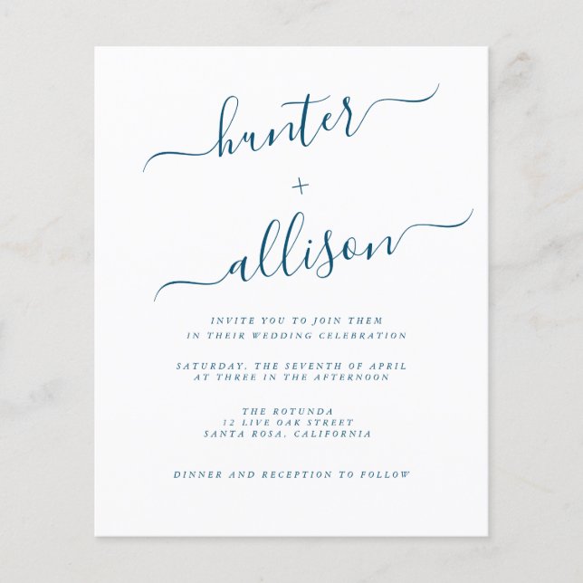 Folheto de Convite para Casamento de Orçamento (Frente)