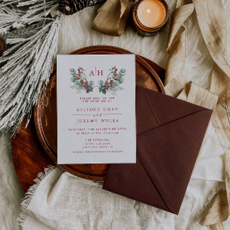 Folheto de Convite para Casamento Floral do Monogr