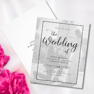Folheto de Convite para Casamento Fotográfico de