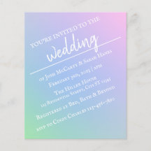 Folheto de Convite para Casamento Pastel Rainbow