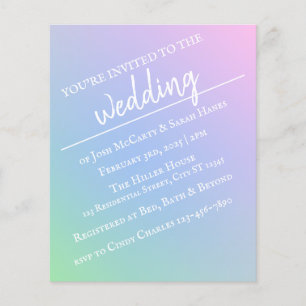 Folheto de Convite para Casamento Pastel Rainbow