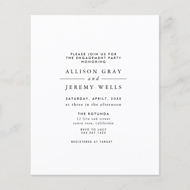 Folheto de Convite para Festa de noivado de Orçame (Frente)