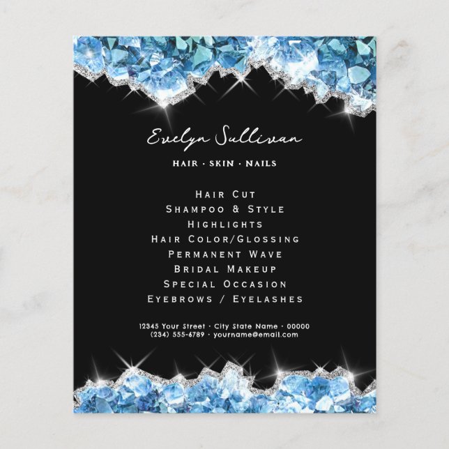 Folheto de cristais azuis (Frente)