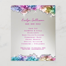 Folheto de cristais iridescentes