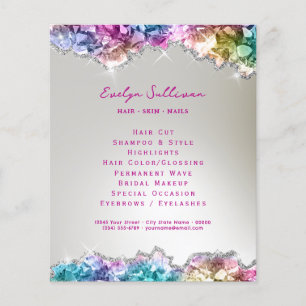 Folheto de cristais iridescentes