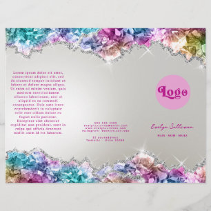 Folheto de cristais iridescentes