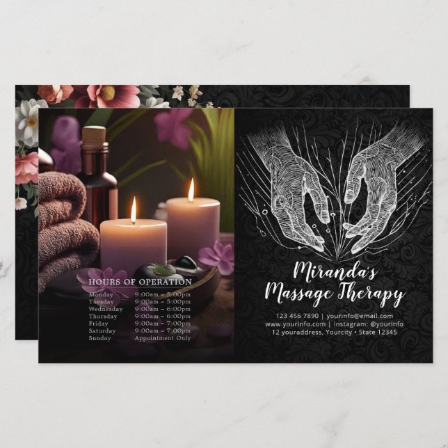 Folheto de Cura com Terapêutica de Massagem Preço (Frente/Verso)