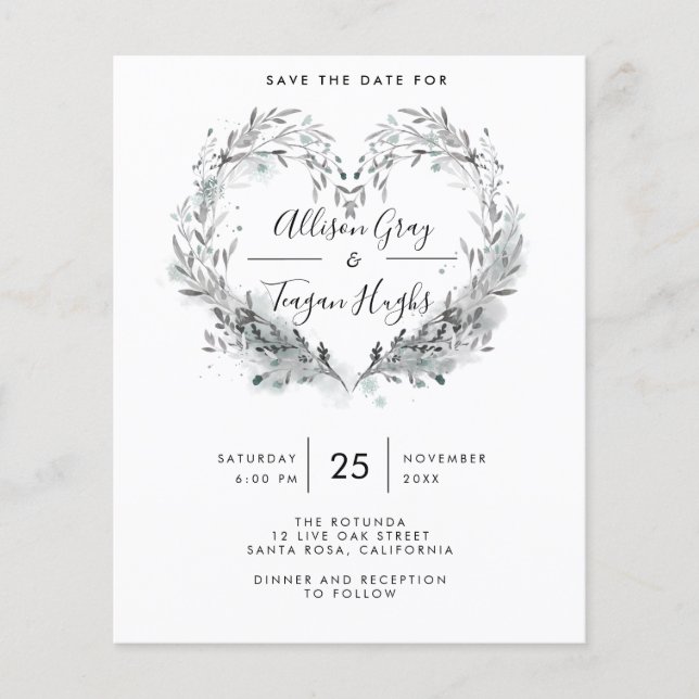 Folheto de Data do Orçamento Salve o Folheto de Da (Frente)