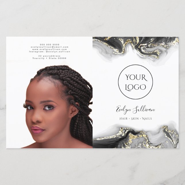 Folheto de design de borbulhamento preto (Frente)